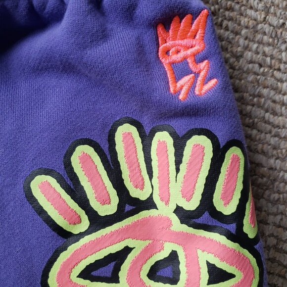 Adidas Originals Pride Knit Shorts Purple Love Unites Print Medium - Picture 6 of 10